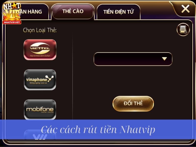 Các cách rút tiền Nhatvip