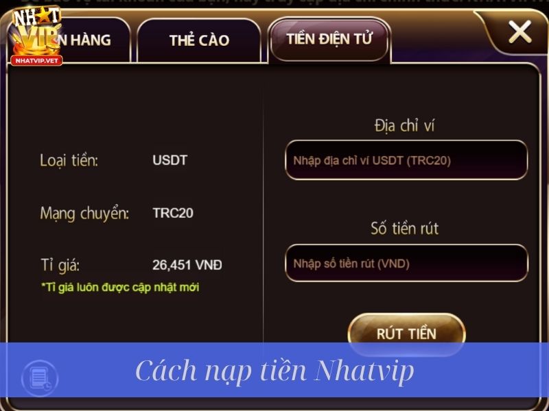 Cách nạp tiền Nhatvip