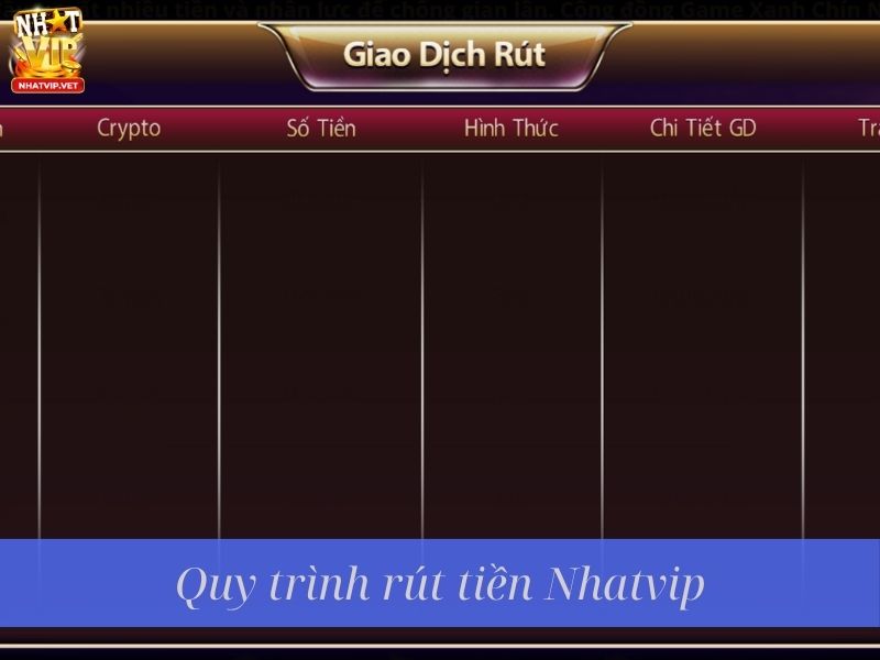 Quy trình rút tiền Nhatvip